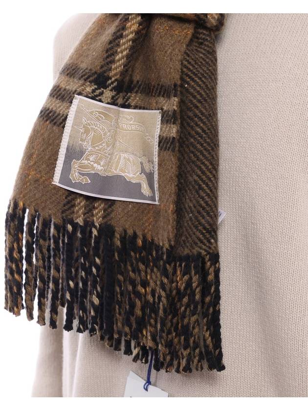 Check Reversible Wool Cashmere Scarf Brown - BURBERRY - BALAAN 7