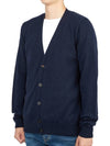 Cashmere Back Stitch Cardigan Navy - MAISON MARGIELA - BALAAN 3