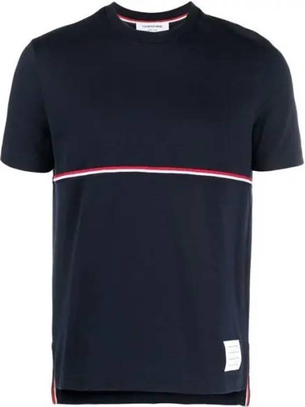 Midweight Jersey Short Sleeve T-Shirt Navy - THOM BROWNE - BALAAN 2