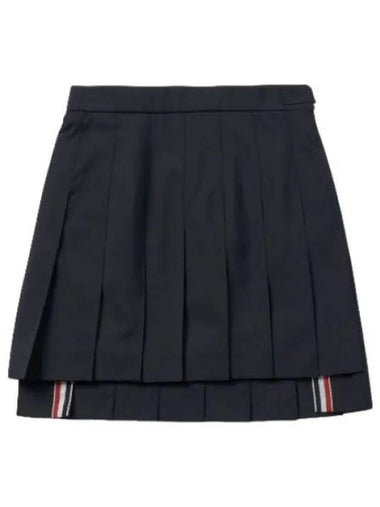 Back RWB Pleated Skirt Navy - THOM BROWNE - BALAAN 1