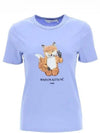 All Right Fox Printing Cotton Short Sleeve T-Shirt Provence Blue - MAISON KITSUNE - BALAAN 2