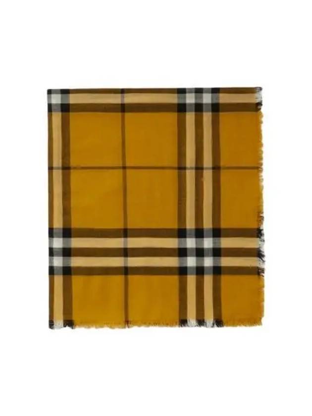 Check Lightweight Wool Scarf Teak - BURBERRY - BALAAN 2