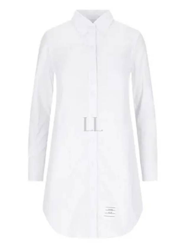 Solid Poplin Pleated Back Shirt Mini Dress White - THOM BROWNE - BALAAN 2