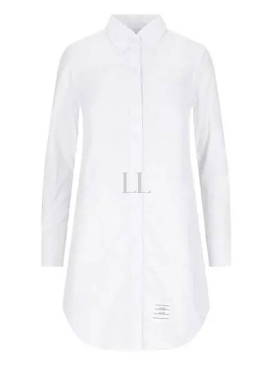 Solid Poplin Pleated Back Shirt Mini Dress White - THOM BROWNE - BALAAN 2