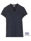 Monilli V-Neck Short Sleeve T-Shirt Night Sky - BRUNELLO CUCINELLI - BALAAN 2