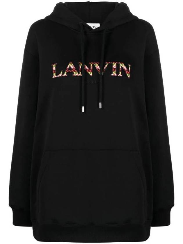 Oversized Embroidered Curb Hoodie Black - LANVIN - BALAAN 1