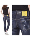 Women Bleach Wash Jennifer Crop Jeans Blue - DSQUARED2 - BALAAN.