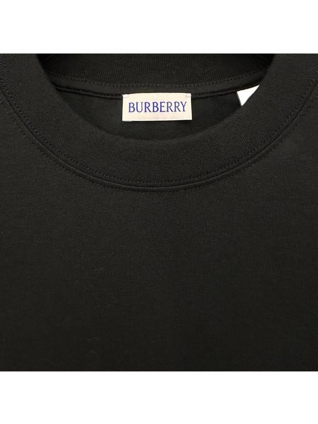 Check Label Cotton Short Sleeve T-Shirt Black - BURBERRY - BALAAN 7