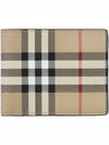 Check Slim Bifold Leather Half Wallet Beige - BURBERRY - BALAAN 2