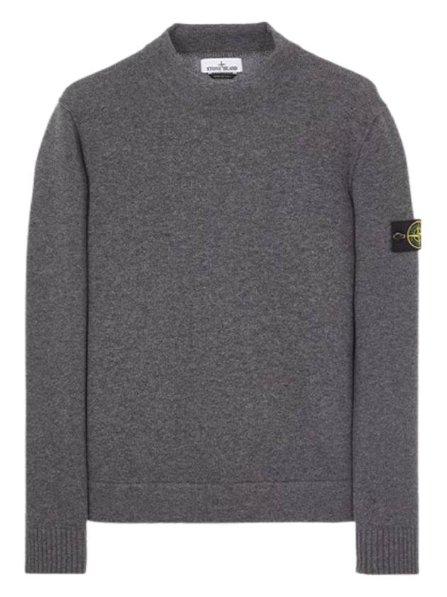 Mock Neck Virgin Wool Knit Top Grey - STONE ISLAND - BALAAN 2