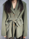 Semi overfit belted jacket Gloss green - GYEOL - BALAAN 2