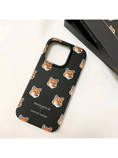 Fox Head iPhone 15 Pro Phone Case Black - MAISON KITSUNE - BALAAN 2