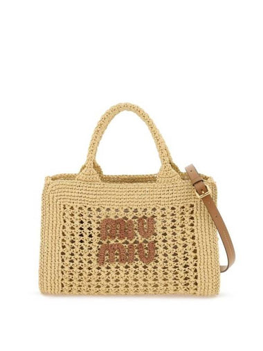 Crochet Tote Bag Natural - MIU MIU - BALAAN 1