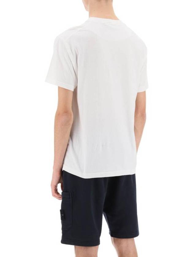 Organic Cotton Short Sleeve T-Shirt White - STONE ISLAND - BALAAN 4