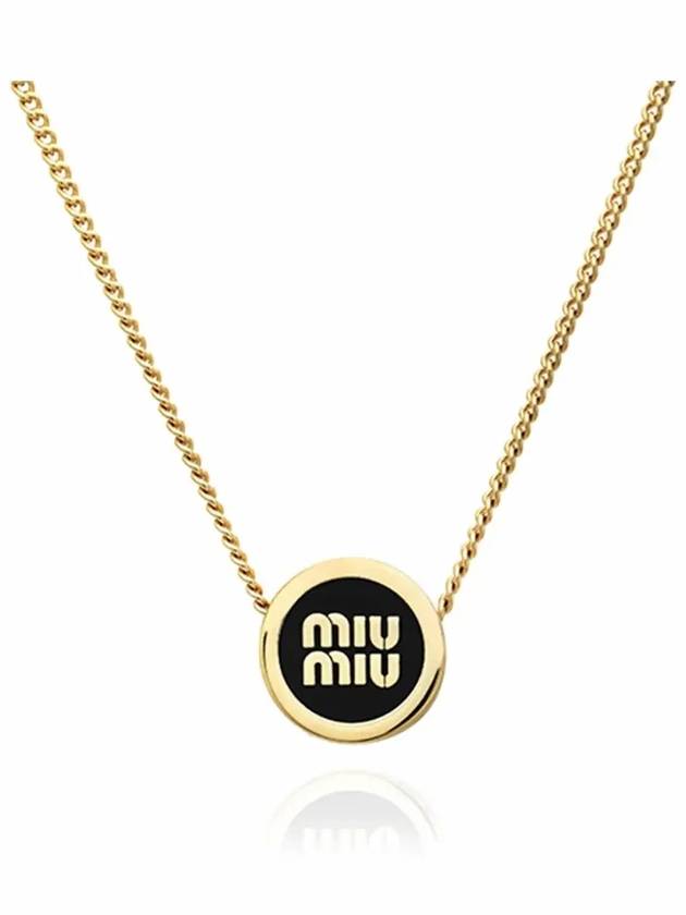 Logo Metal Necklace Black - MIU MIU - BALAAN 4