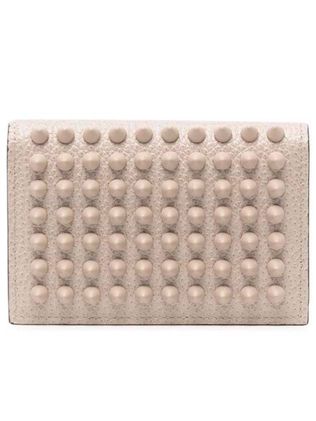 Sifnos Studded Bifold Card Wallet Beige - CHRISTIAN LOUBOUTIN - BALAAN 2