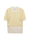 Striped jersey stitch short sleeve knit FKA413A Y8007 740 - THOM BROWNE - BALAAN 1