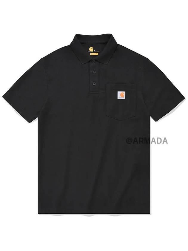 Loose fit midweight pocket PK shirt black - CARHARTT - BALAAN 2