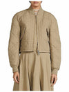 Quilted Technical Cotton Taffeta Bomber Jacket Beige - DIOR - BALAAN 7