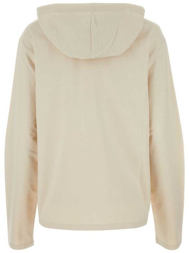 Cotton Fleece Hooded Top Natural - PRADA - BALAAN 3