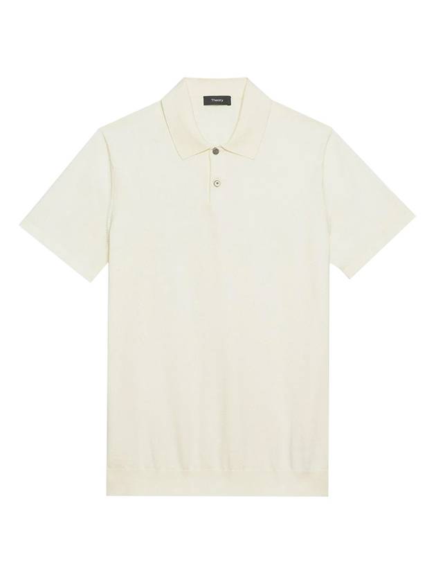 Men's Goris Fine Billet Short Sleeve PK Shirt Ivory - THEORY - BALAAN 1