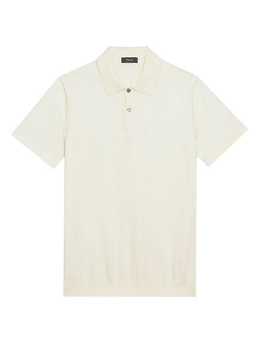 Men's Goris Fine Billet Short Sleeve PK Shirt Ivory - THEORY - BALAAN 1