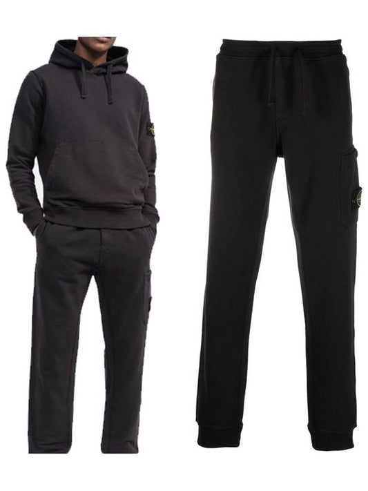 Waffen Patch Cotton Fleece Track Pants Black - STONE ISLAND - BALAAN 2