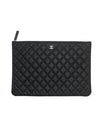 Classic Clutch Large Black Caviar Silver Plated AP4022 Y33351 C3906 - CHANEL - BALAAN 1