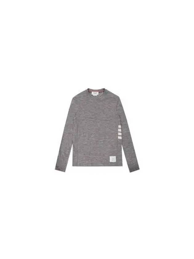 Wool Jersey 4-Bar Long Sleeve T-Shirt Light Grey - THOM BROWNE - BALAAN 2