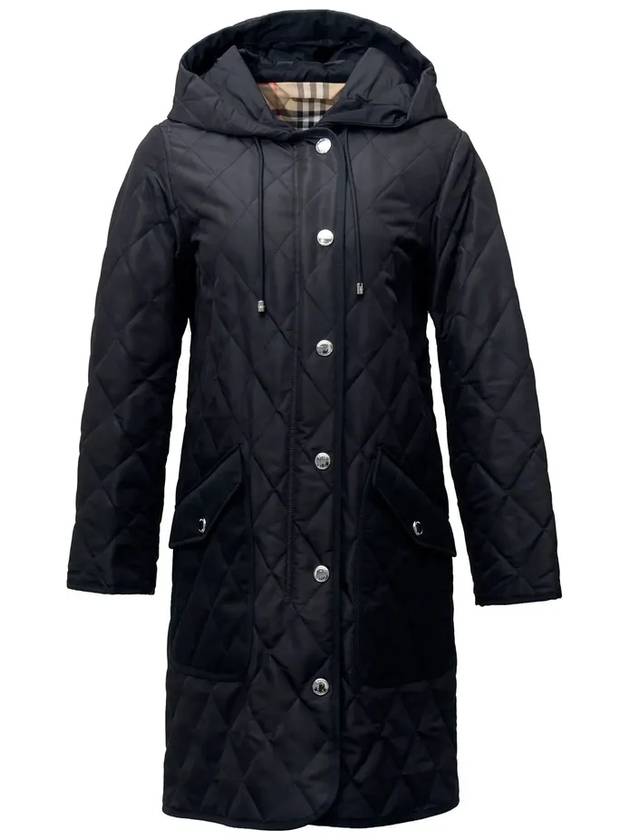 Diamond Quilted Hooded Single Coat Black - BURBERRY - BALAAN 3