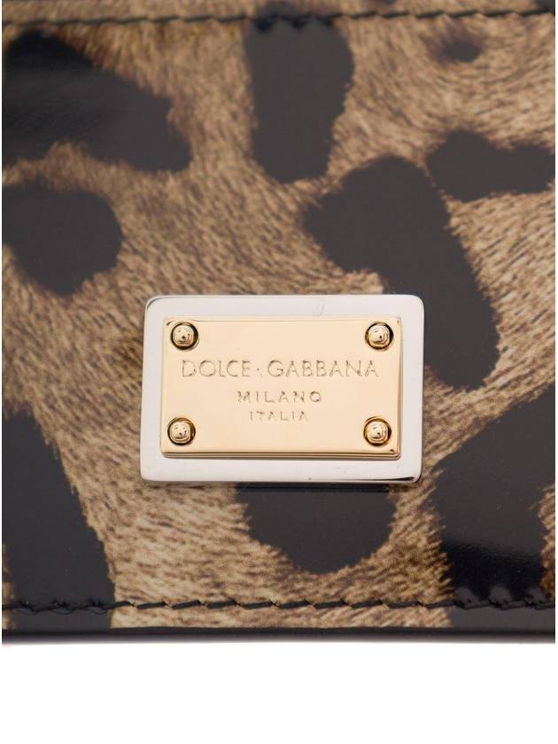 Leopard Print Leather Card Wallet Brown B0020373863 - DOLCE&GABBANA - BALAAN 4