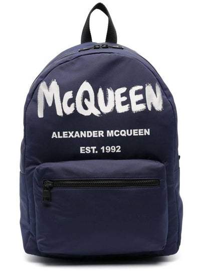 Graffiti Metropolitan Backpack Navy - ALEXANDER MCQUEEN - BALAAN 2