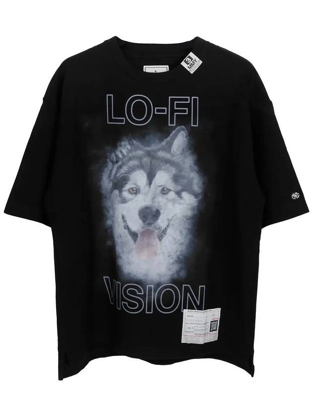 Husky Print Cotton Short Sleeve T-Shirt Black - MAISON MIHARA YASUHIRO - BALAAN 2