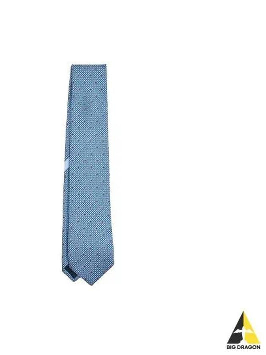 Gancini Print Silk Tie Blue - SALVATORE FERRAGAMO - BALAAN 2