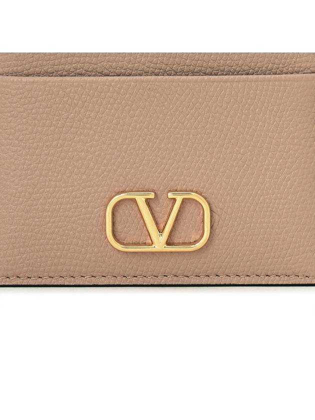 Women's V Logo Signature Card Wallet Pink - VALENTINO - BALAAN 6