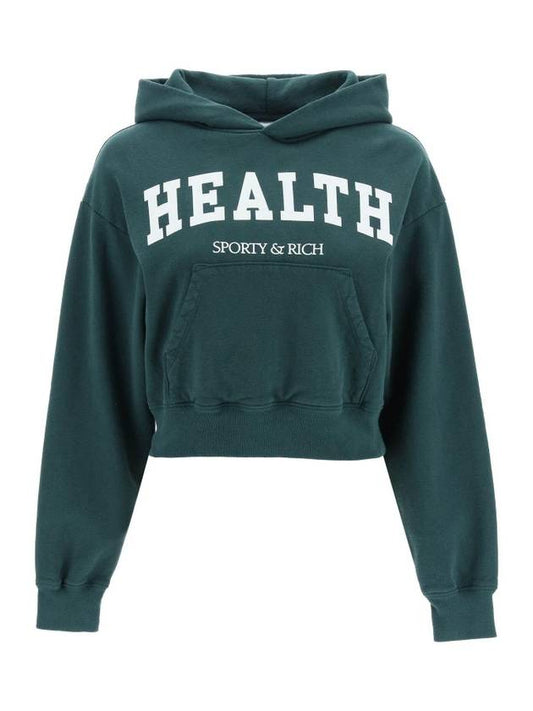 Health Ivy Crop Hoodie Top Forest Green - SPORTY & RICH - BALAAN 1