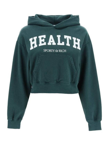 Health Ivy Crop Hoodie Top Forest Green - SPORTY & RICH - BALAAN 1