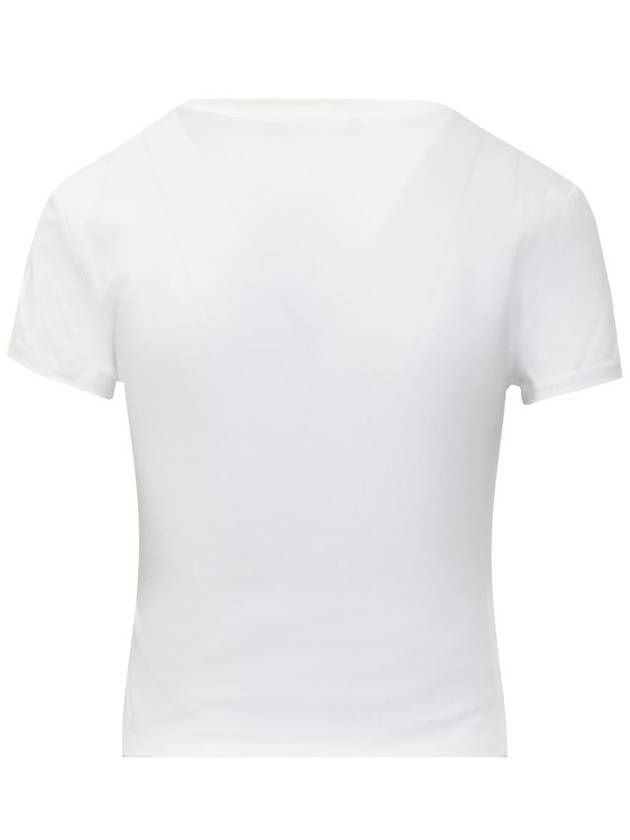 logo embroidered stretch t-shirt F8U48ZFU7EQ - DOLCE&GABBANA - BALAAN 3