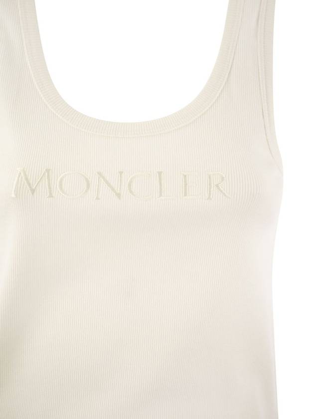 Women's Embroidered Logo Sleeveless White - MONCLER - BALAAN 5