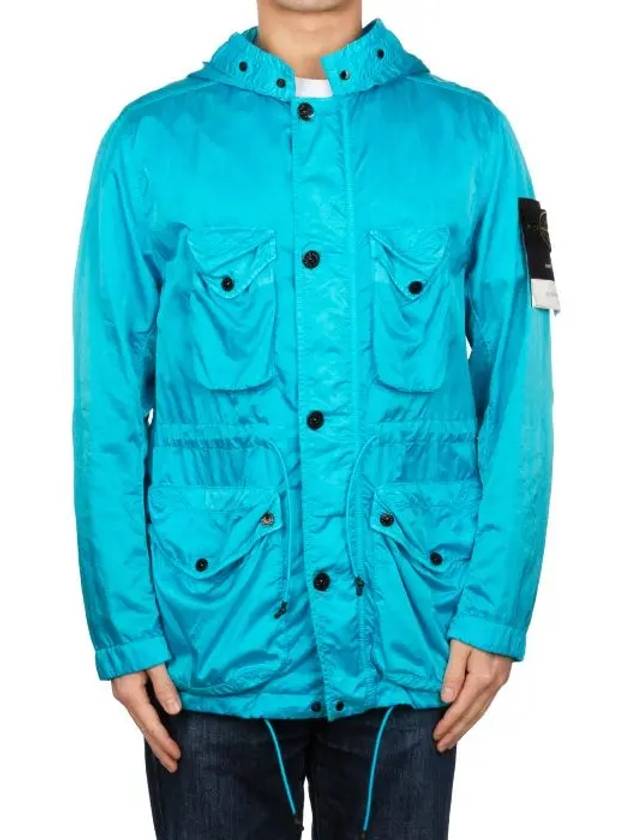 Wappen Patch Nylon Raso TC Hooded Jacket Blue - STONE ISLAND - BALAAN 3