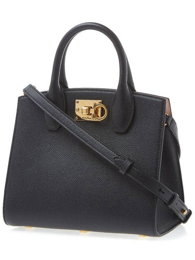 Gancini Studio Box Tote Bag Black Bonbon - SALVATORE FERRAGAMO - BALAAN 3