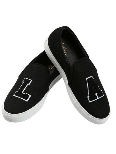 LA logo slip-ons black - JOSHUA SANDERS - BALAAN 1