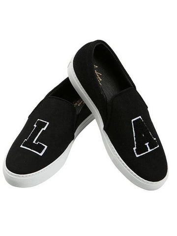 Logo Leather Slip Ons Black - JOSHUA SANDERS - BALAAN 1