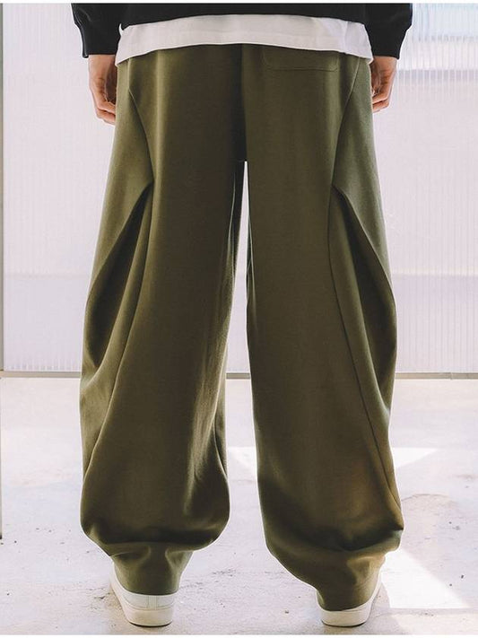 Side Tuck Wide Balloon Sweatpants Khaki - MACASITE - BALAAN 2