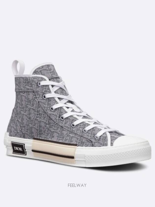 B23 Oblique Jacquard High Top Sneakers Ruthenium - DIOR - BALAAN 3