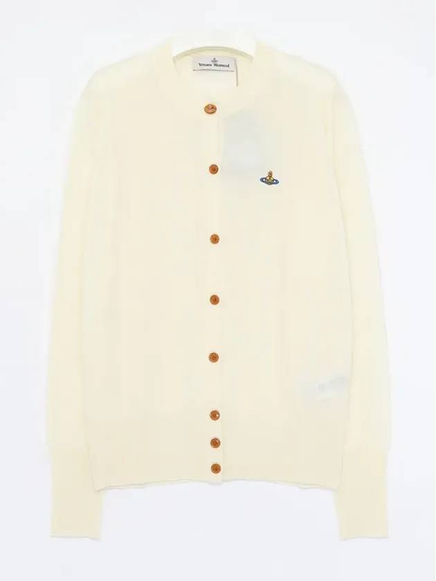 Bea Embroidered Logo Cardigan Ivory - VIVIENNE WESTWOOD - BALAAN 4