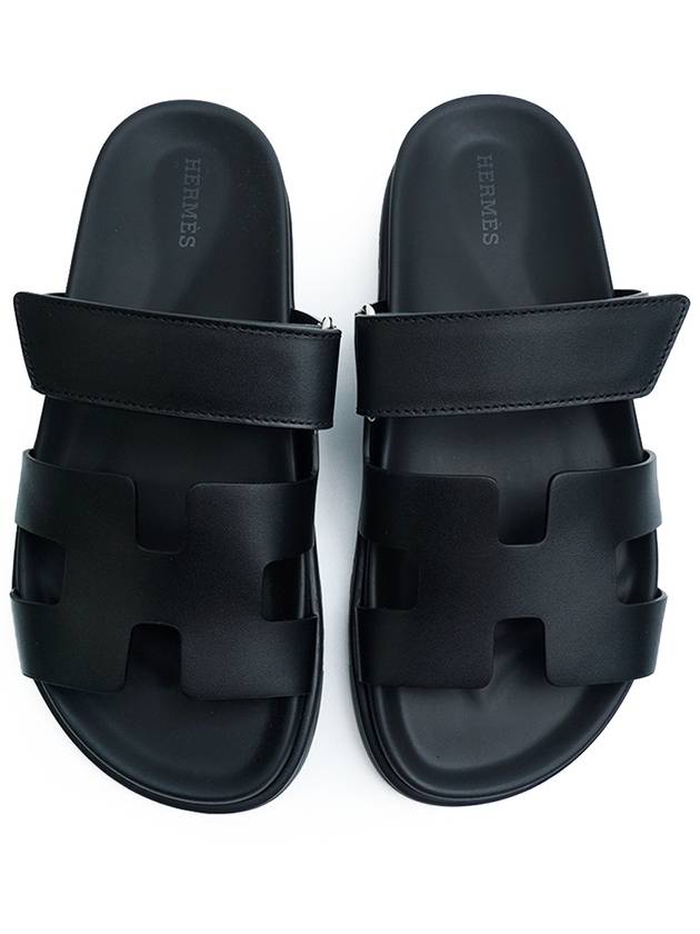 Chypre Sandals Slippers Noir - HERMES - BALAAN 4