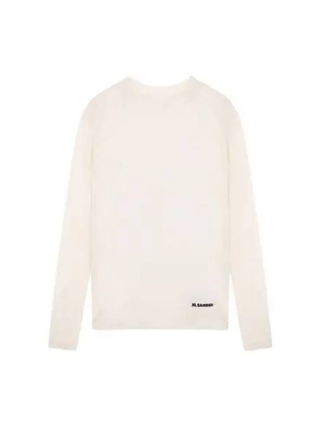 T Shirt Women Wool Blended Long Sleeve Ivory - JIL SANDER - BALAAN 1