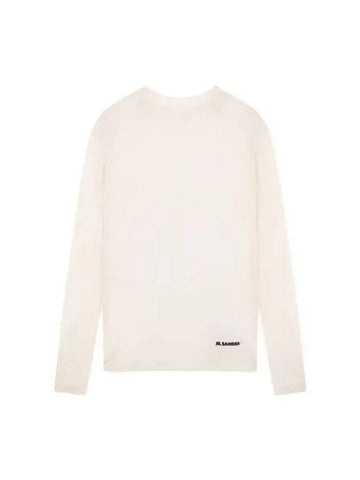 T Shirt Women Wool Blended Long Sleeve Ivory - JIL SANDER - BALAAN 1