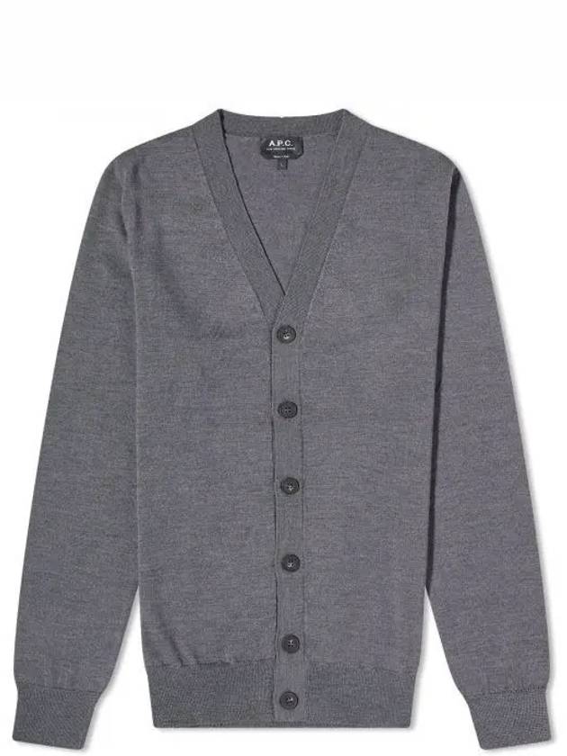 Samuel V-Neck Wool Cardigan Dark Grey - A.P.C. - BALAAN 2